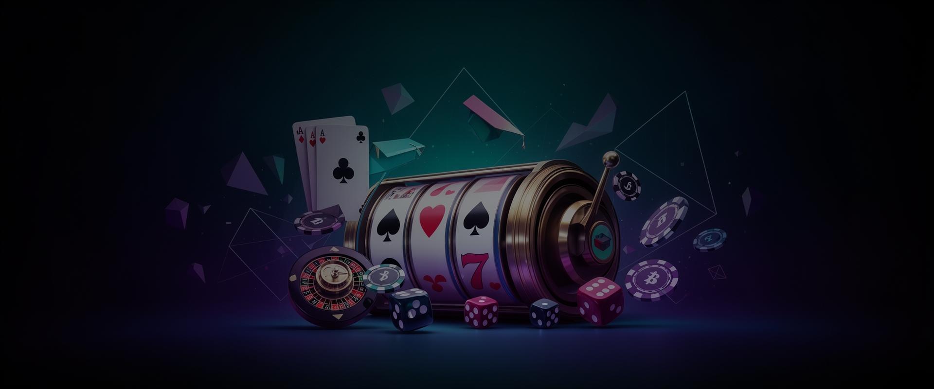 Casino learning platform background with educational elements